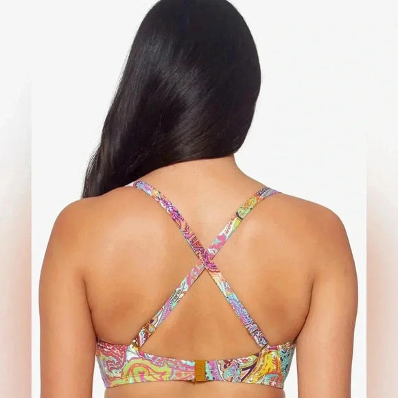 Bleu Rod Beattie Bohemian Paradise Shirred Convertible Bikini Top Size 34DD - Picture 6 of 12